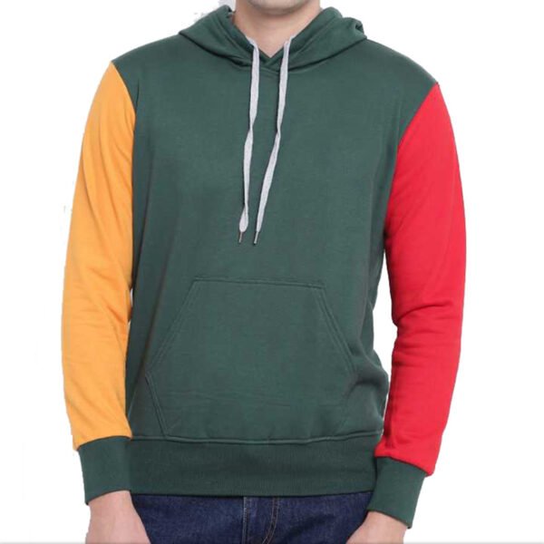 Green Yellow And Red Color Block Hoodie Maker