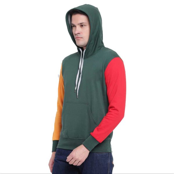 Green Yellow And Red Color Block Hoodie Maker - Image 3