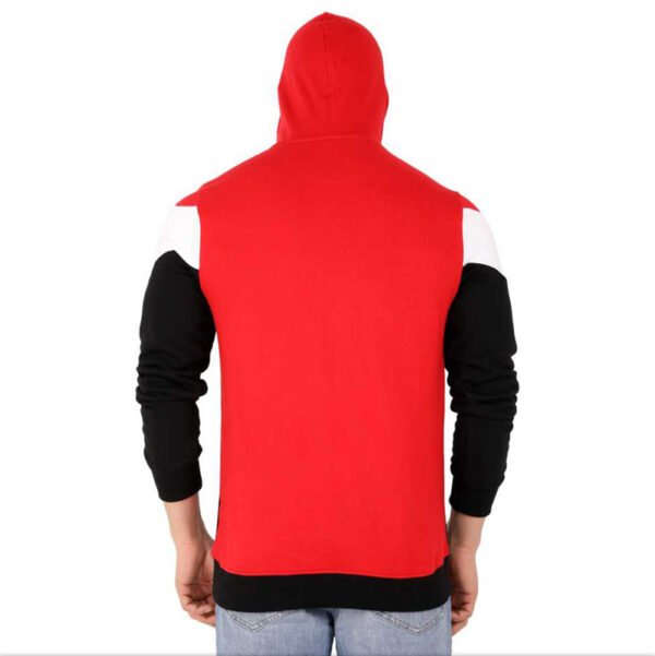 Red Color Block Hoodie - Image 3