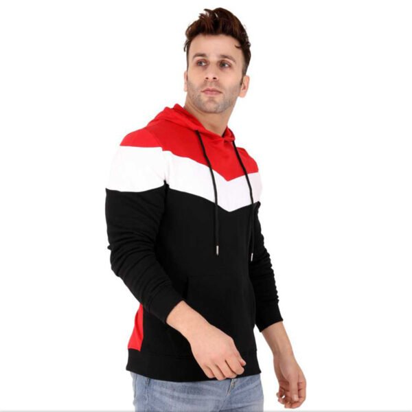 Red Color Block Hoodie - Image 2