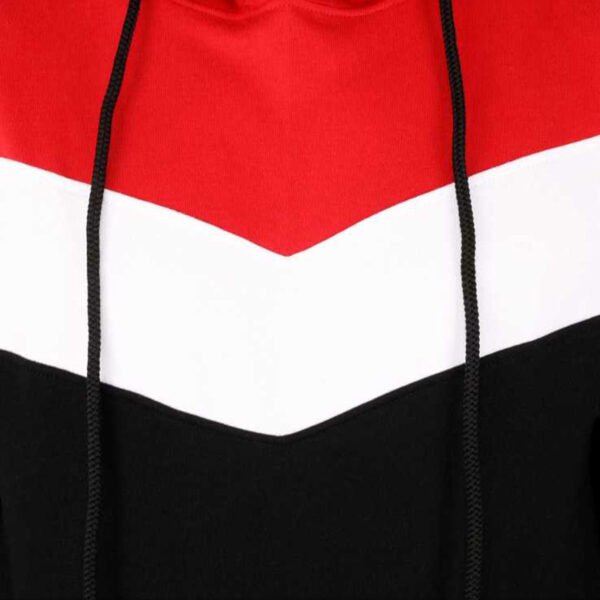 Red Color Block Hoodie - Image 4