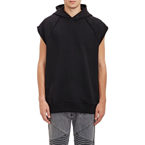 Black Sleeveless Hoodie Supplier