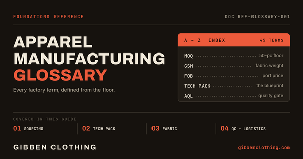 Clothing Manufacturing Glossary